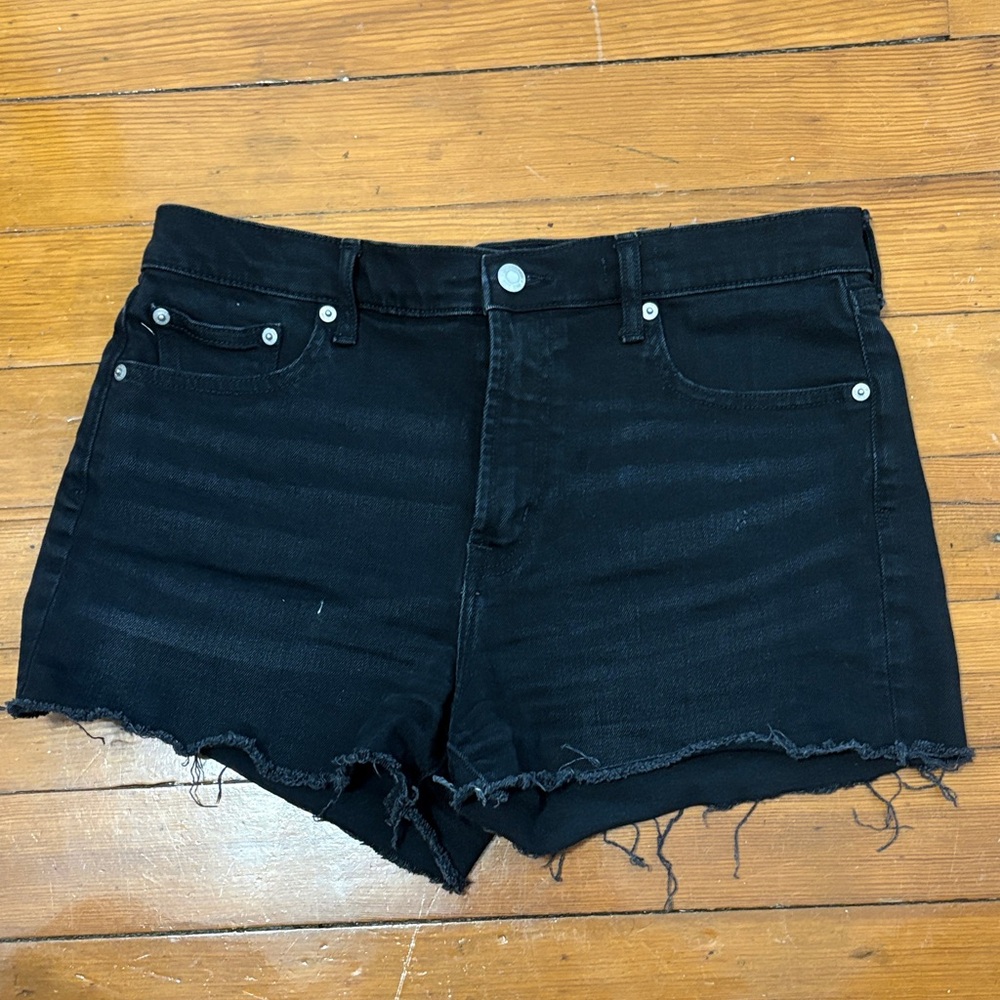 GAP Women's Black Raw Hem Denim Shorts